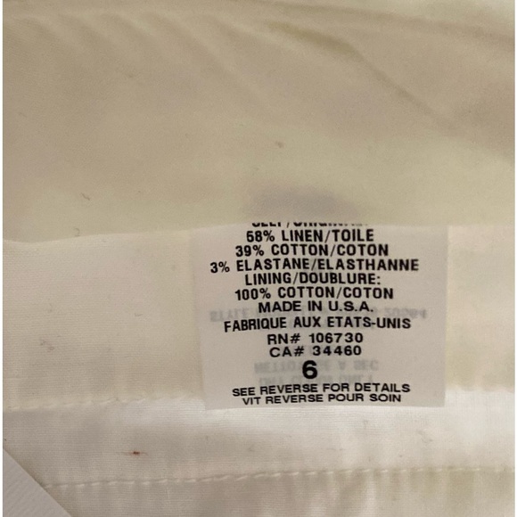 NWT Vince White Linen Cotton Pant in Size 6 - Picture 14 of 15